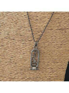 Vintage Egyptian Cartouche Pendant Necklace Unisex